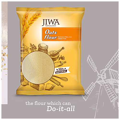 Jiwa Oats Flour - Natural & Gluten Free, 900 g Pouch Rich In Protein & Fiber