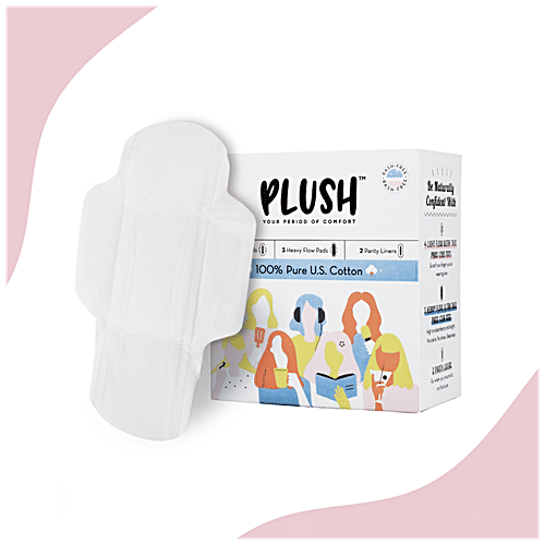Buy Plush 100 Pure US Cotton Ultra Thin Sanitary Pads Online at Best