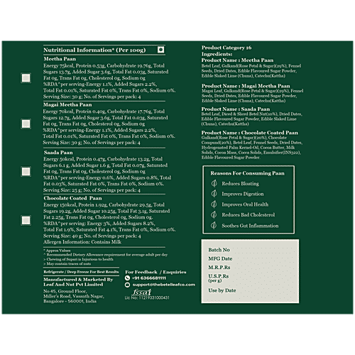 The Betel Leaf Co. Magai Meetha Paan, 2 pcs Gulkand