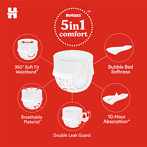 Huggies Complete Comfort Dry Pants Small (S) Size Baby Diaper Pants,with 5 in 1 Comfort, 32 pcs  