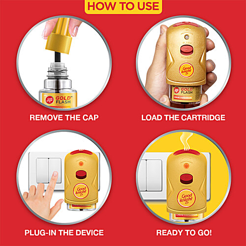 Good knight Gold Flash - Mosquito Repellent Refill, 45 ml (Pack of 4) 