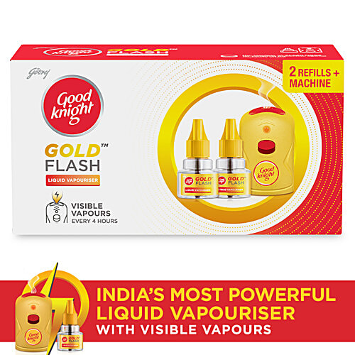 Good knight Gold Flash - Mosquito Repellent Combo Machine & Refill, 72 g (Machine + 2 Refills) 