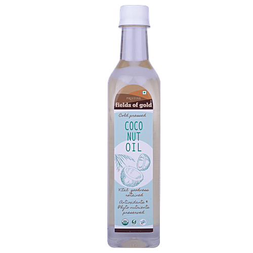 PRISTINE Fields of Gold Organic Cold Pressed Coconut Oil, 500 ml Plastic Bottle 
