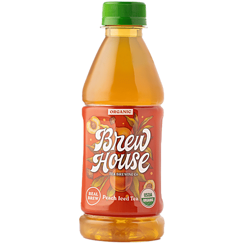 Brewhouse Tea Brewing Co. Organic Classic Peach Ice Tea, 300 ml  No Preservatives