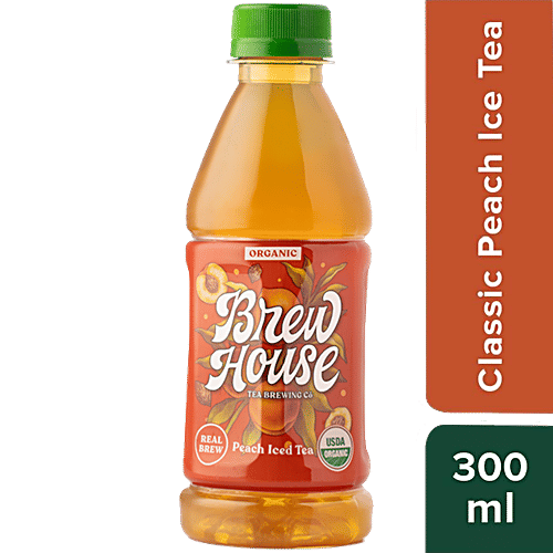 Brewhouse Tea Brewing Co. Organic Classic Peach Ice Tea, 300 ml  No Preservatives