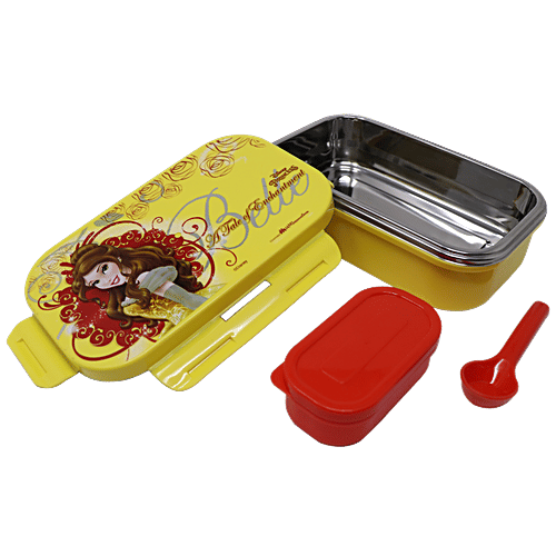 Hm International Disney Belle Princess Insulated Stainless Steel Lunch Box / Tiffin Box - HMPCLB 99545-BEL, 1 pc Dishwasher & Microwave Safe