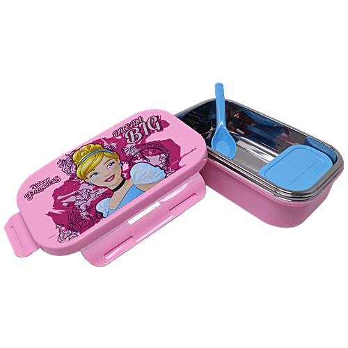 Hm International Disney Cinderella Princess Insulated Stainless Steel Lunch Box/Tiffin Box - HMPCLB 72250-CIN, 1 pc  Dishwasher & Microwave Safe