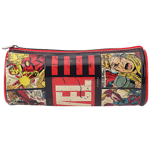 Hm International Marvel Avengers Polyester Round Shaped Pencil Bag - HMHTPB 73279-AV, 1 pc Durable, Waterproof