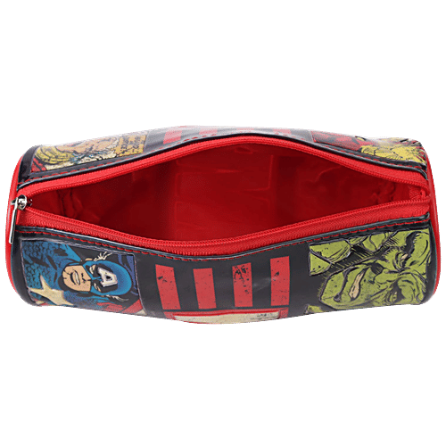 Hm International Marvel Avengers Polyester Round Shaped Pencil Bag - HMHTPB 73279-AV, 1 pc Durable, Waterproof