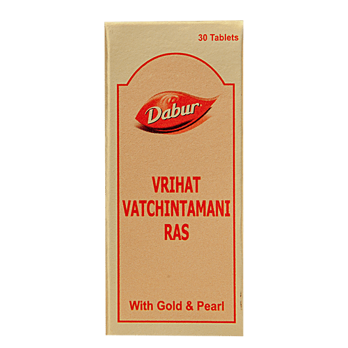 Dabur Vrihat Vatchintamani Ras With Gold & Pearl, 30 Tablets  