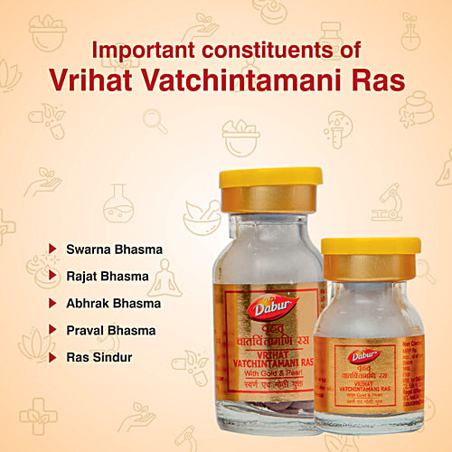 Dabur Vrihat Vatchintamani Ras With Gold & Pearl, 30 Tablets  