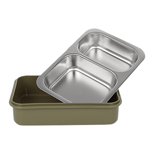 Tedemi Plastic & Stainless Steel Lunch Box - Green, BB1377GRN, 750 ml  