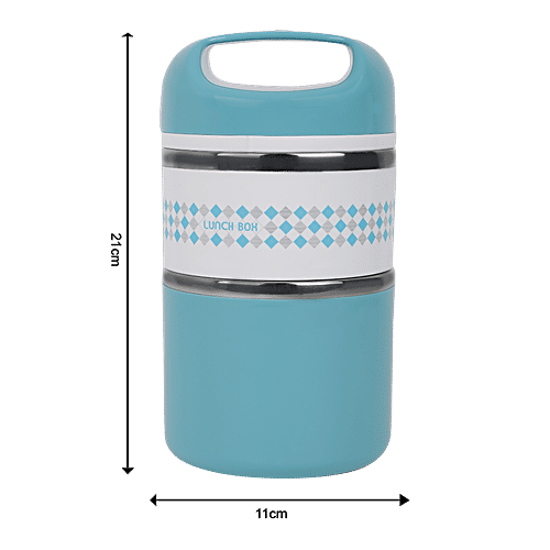 Tedemi Plastic & Stainless Steel Lunch Box - Blue, BB1380BLU, 1.13 L  