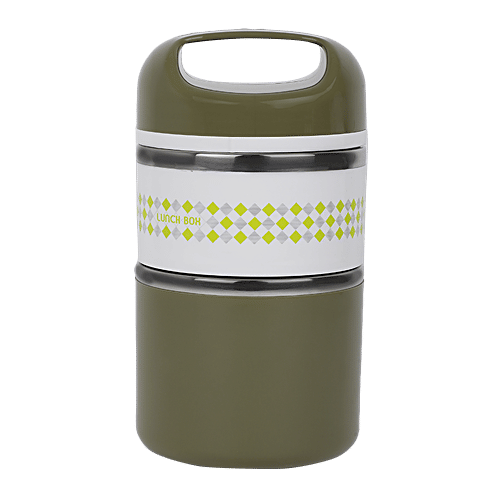 Tedemi Plastic & Stainless Steel Lunch Box - Green, BB1380GRN, 1.13 L  