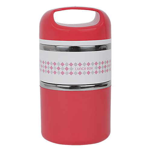 Tedemi Plastic & Stainless Steel Lunch Box - Red, BB1380RED, 1.13 L  