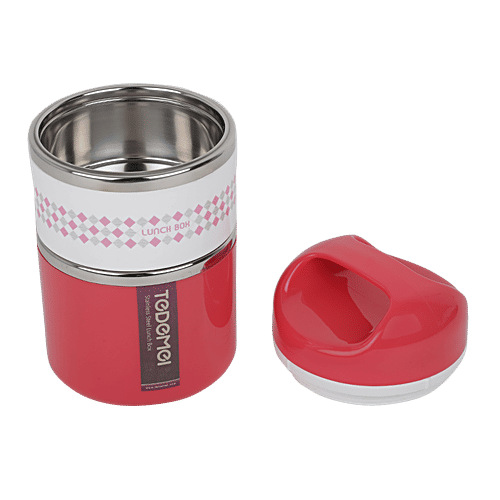 Tedemi Plastic & Stainless Steel Lunch Box - Red, BB1380RED, 1.13 L  