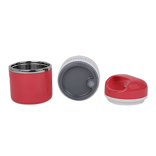Tedemi Plastic & Stainless Steel Lunch Box - Red, BB1380RED, 1.13 L  