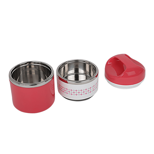 Tedemi Plastic & Stainless Steel Lunch Box - Red, BB1380RED, 1.13 L  