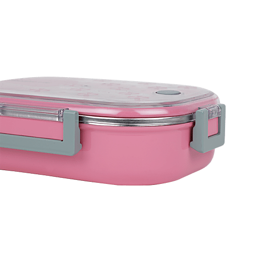 Tedemi Plastic & Stainless Steel Lunch Box - Pink, BB1381PNK, 710 ml  