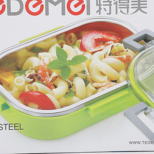 Tedemi Plastic & Stainless Steel Lunch Box - Pink, BB1381PNK, 710 ml  
