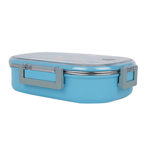 Tedemi Plastic & Stainless Steel Lunch Box - Blue, BB1381BLU, 710 ml  
