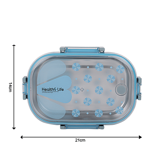 Tedemi Plastic & Stainless Steel Lunch Box - Blue, BB1381BLU, 710 ml  