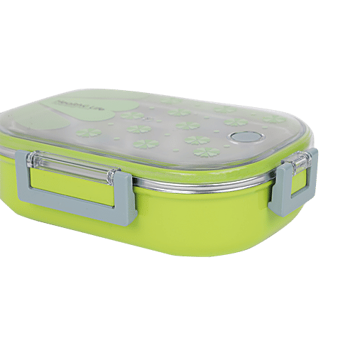 Tedemi Plastic & Stainless Steel Lunch Box - Green, BB1381GRN, 710 ml  