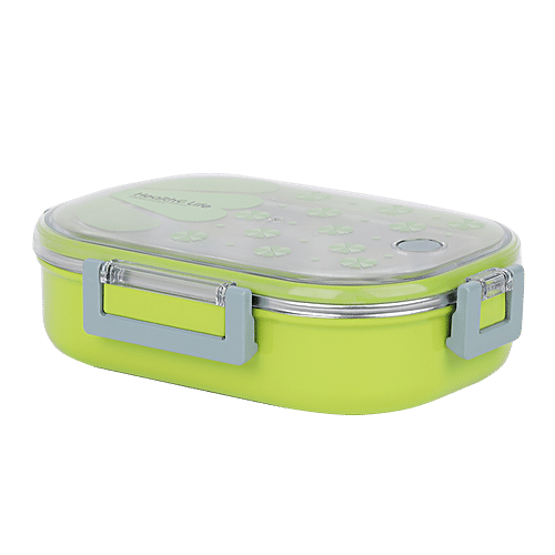 Tedemi Plastic & Stainless Steel Lunch Box - Green, BB1381GRN, 710 ml  