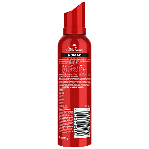 Old Spice Deodorant Body Spray - Nomad, 0% Gas & 24 Hour Freshness, Long-Lasting Fragrance, 140 ml  0% Gas