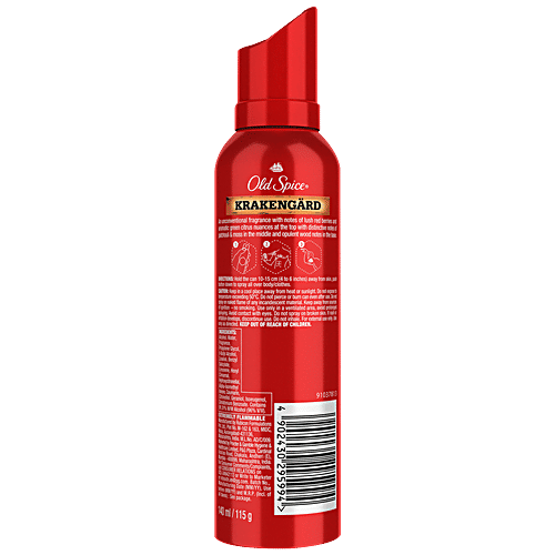 Old Spice Deodorant Body Spray - Krakengard, 0% Gas & 24 Hour Freshness, Long-Lasting Fragrance, 140 ml 0% Gas