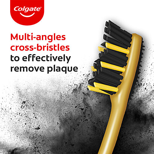 Colgate Zig Zag Charcoal Soft Bristle Toothbrush - For Adults, 4 pcs  Deep Clean Between Teeth, Zig Zag