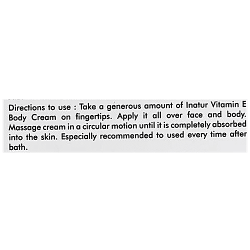 INATUR  Vitamin E Body Cream, 100 g  