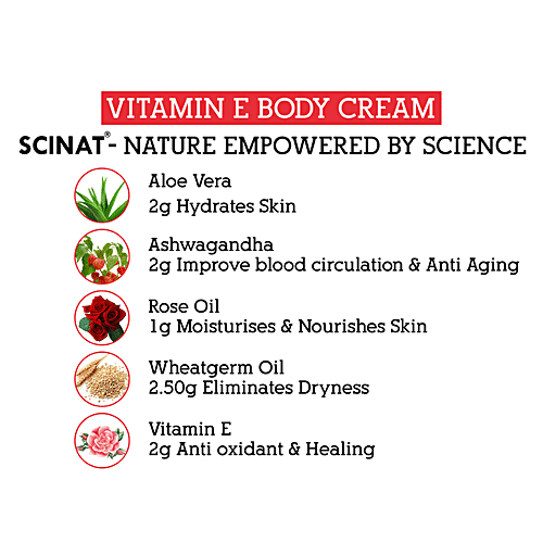 INATUR  Vitamin E Body Cream, 100 g  