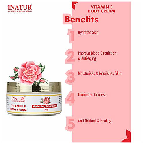 INATUR  Vitamin E Body Cream, 100 g  
