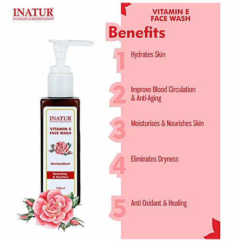 INATUR  Vitamin E Face Wash, 100 ml  