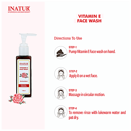 INATUR  Vitamin E Face Wash, 100 ml  