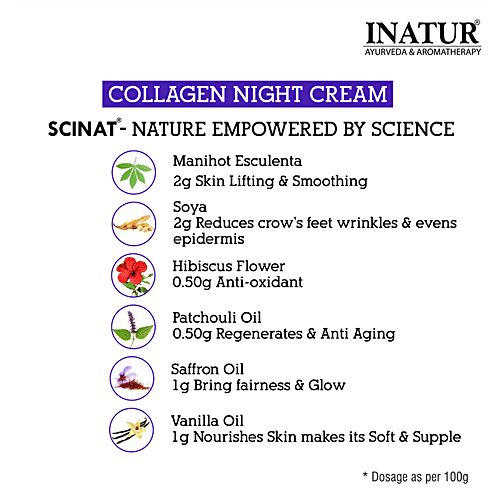 INATUR  Collagen Night Cream, 50 g  