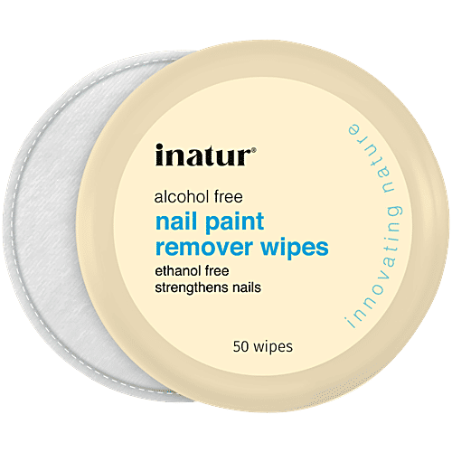 Inatur Nail Paint Remover Wipes, 30 pcs  Ethanol Free