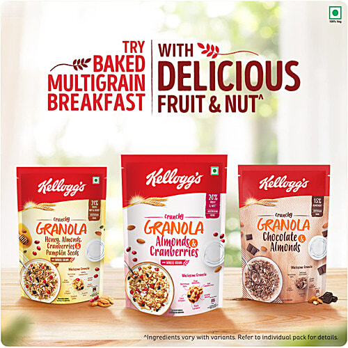 Kellogg's Crunchy Granola Muesli Chocolate & Almonds - Ready to eat Breakfast & Snack, 450 g Pouch Zero Trans Fat