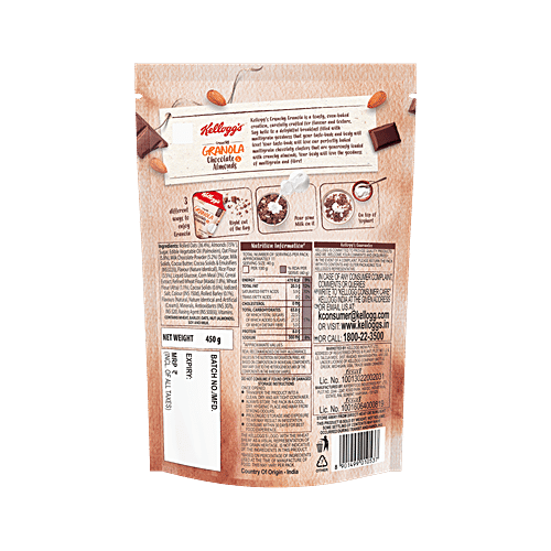 Kellogg's Crunchy Granola Muesli Chocolate & Almonds - Ready to eat Breakfast & Snack, 450 g Pouch Zero Trans Fat