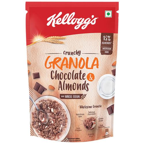 Kelloggs Crunchy Granola - Chocolate & Almonds, 450 g Pouch Zero Trans Fat