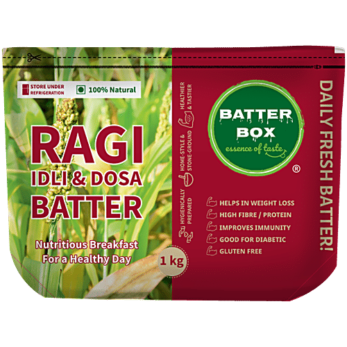 Batter Box Ragi Idli & Dosa Batter, 1 kg  No Added Preservatives, No Soda & Salt