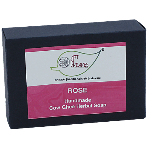 ArtNWeaves Rose Handmade Cow Ghee Herbal Soap, 100 g  