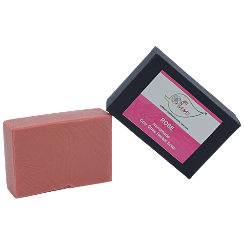 ArtNWeaves Rose Handmade Cow Ghee Herbal Soap, 100 g  