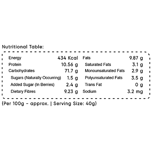 True Elements Whole Oatmeal With Chia & Real Fruits - High In Protein & Fibre, 1. 2 kg  High in Fibre & Protein