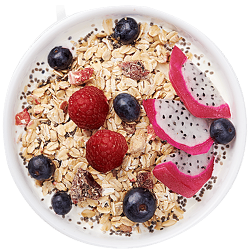 True Elements Whole Oatmeal With Chia & Real Fruits - High In Protein & Fibre, 1. 2 kg  High in Fibre & Protein