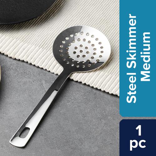 1pc Stainless Steel Strainer Spoon, Modern Wooden Handle Strainer For  Kitchen