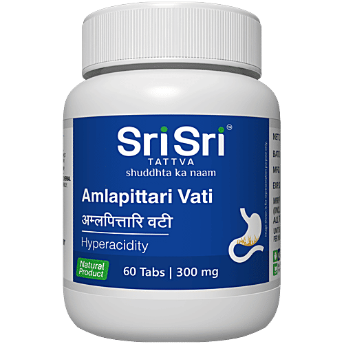 Sri Sri Tattva Amlapittari Vati - Hyperacidity, 300 mg, 60 pcs  Paraben Free