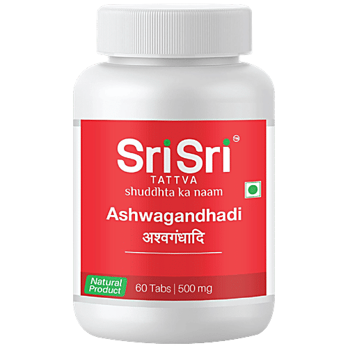 Sri Sri Tattva Ashwagandhadi Tablet, 500 mg, 60 pcs  Paraben Free