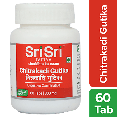 Sri Sri Tattva Chitrakadi Gutika - Chronic Treatment, 250 mg, 60 pcs  Paraben Free
